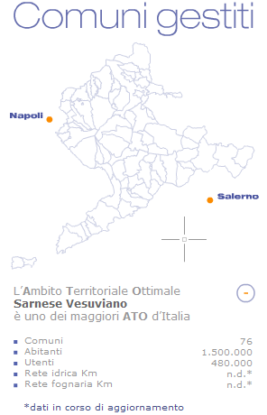 la mappa della rete gestita da GORI